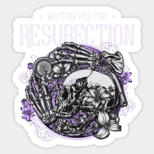 Waiting for the Resurrection Skull and Bones Sticker